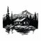 Simple Cabin On The Lake Vector Illustration