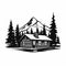 Simple Cabin In The Mountains Vector Illustration