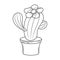 Simple Cactus vector illustration, linear style pictogram Icon,