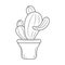 Simple Cactus vector illustration, linear style pictogram Icon,