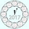 Simple Calendar 2017 circles clock time year.
