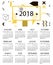 Simple calendar for 2018 and 2019, 2020 years template date day design month business organizer planner vector