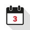 Simple calendar icon 3 on white background