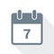 Simple calendar icon 7 on white background