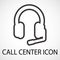 Simple call center line art icon, vector