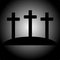 Simple calvary icon with three crosses