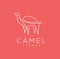 Simple Camel logo Simple Unique line Flat icon design vector Stock