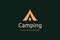 Simple camping logo with tent shape