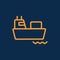 Simple cargo or container ship logistic transportation line icon