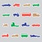 Simple cars color stickers collection