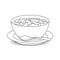 Simple Cartoon a bowl of soup vector illustration