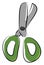 Simple cartoon green scissors vectro illustration