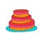 Simple cartoon icon. Sweet cake on plate