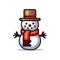 Simple cartoon pixel art Christmas Snowman high quality ai generated image