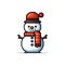 Simple cartoon pixel art Christmas Snowman high quality ai generated image