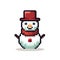 Simple cartoon pixel art Christmas Snowman high quality ai generated image