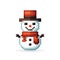 Simple cartoon pixel art Christmas Snowman high quality ai generated image