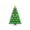 Simple cartoon pixel art Christmas tree high quality ai generated image