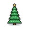 Simple cartoon pixel art Christmas tree high quality ai generated image