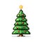 Simple cartoon pixel art Christmas tree high quality ai generated image