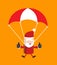 Simple Cartoon Santa - Successful Landing with Parachute
