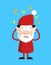 Simple Cartoon Santa - with Worried Face