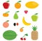 Simple cartoon shinny fruits collection