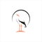 Simple cartoon of standing stork vector