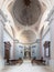 Simple catholic rural church with empty pews