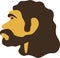 Simple caveman head icon. Neardenthal or cro-magnon prehistoric man.
