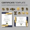Simple certificate design with badge vector