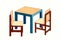 Simple children furniture table & two chairs