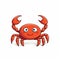 Simple Children\\\'s Drawing Of A Cute Crab On White Background