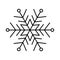 Simple christmas icon snowflake. Abstract snow logo frost cold weather. Winter precipitation. Flat vector illustration