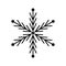 Simple christmas icon snowflake. Abstract snow logo frost cold weather. Winter precipitation. Flat vector illustration