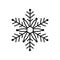 Simple christmas icon snowflake. Abstract snow logo frost cold weather. Winter precipitation. Flat vector illustration