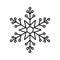 Simple christmas icon snowflake. Abstract snow logo frost cold weather. Winter precipitation. Flat vector illustration