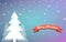 Simple Christmas vector illustration created with Christmas tree and snowfall, Christmas banner vector illustration, Christmas