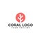 Simple Circle Coral Logo Design Template