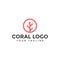 Simple Circle Coral Logo Design Template