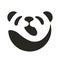 Simple circle logo panda black and white symbol icon