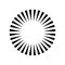 Simple circle sunshine symbol. Radial burst. Black vector illustration