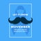 Simple clean Movember Prostate Cancer Awareness Month poster campaign design with mustache vector illustration and blue ribbon