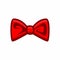 Simple And Clean Red Bowtie Ribbon Cartoon Vector With White Background