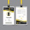Simple Clean Stylish Wave Id Card Design with Yellow and Black Color
