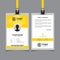 Simple Clean Yellow Id Card Design Template Vector