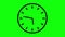 Simple clock seamless loop animation on green screen minutes and hours timelapse