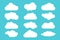 Simple cloud collection. Set of different clouds. Icons and logo cloud set.