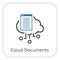 Simple Cloud Documents Vector Line Icon
