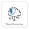 Simple Cloud Protection Vector Line Icon